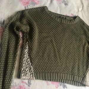 Green Knitted Crop Sweater Top